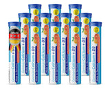 T&D Calcium D, tablette effervescente orange-pamplemousse se dissolvant rapidement dans l'eau
