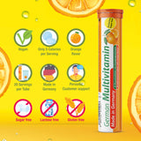 Étiquette Made in Germany sur l’emballage T&D Multivitamine.