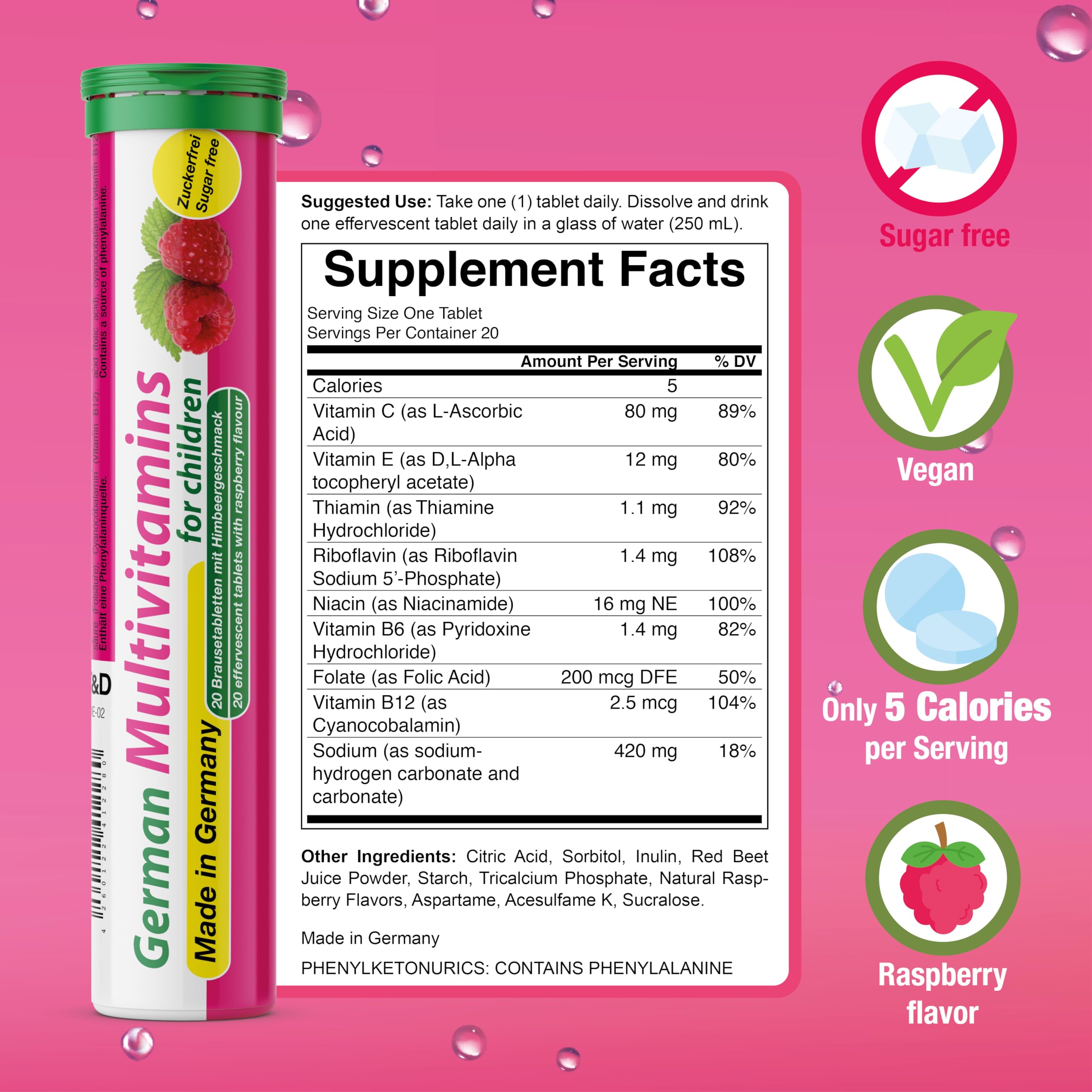 40 portions totales dans deux tubes, format facile à emporter.