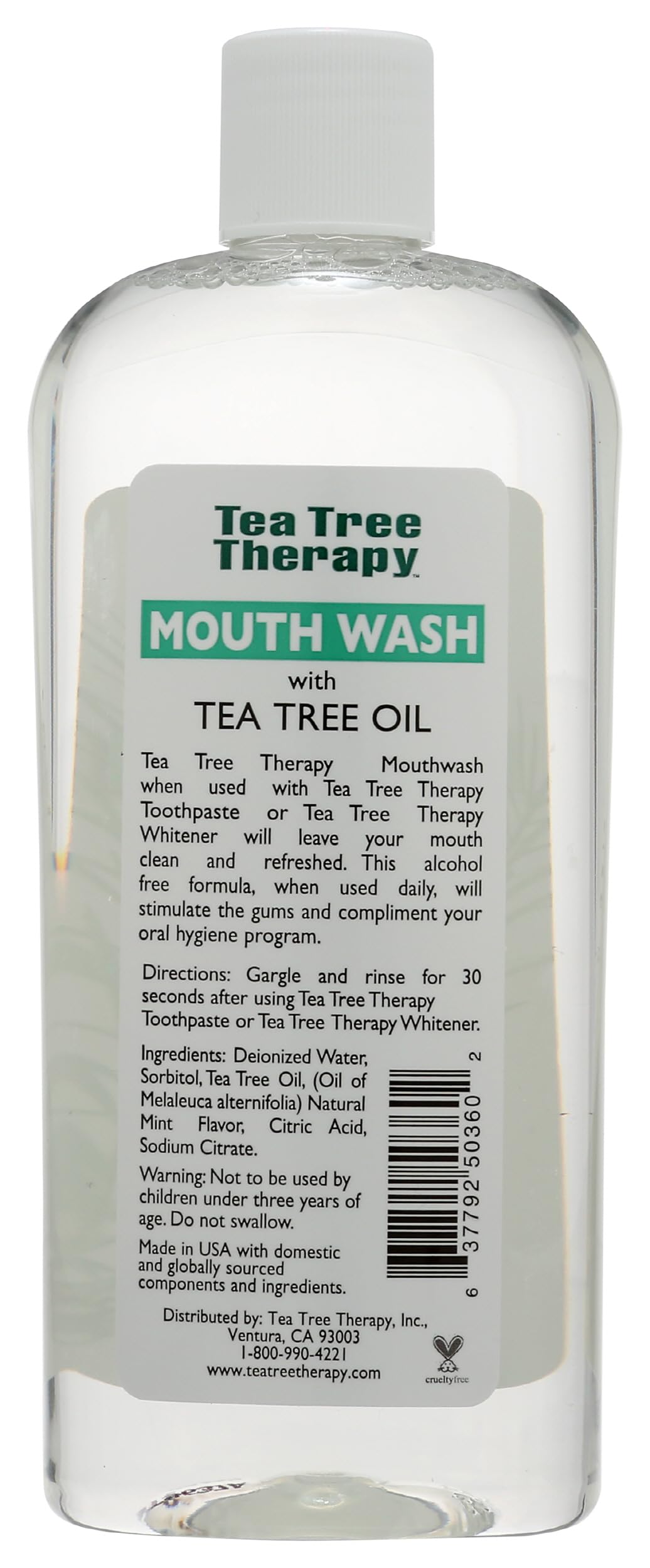 Tea Tree Therapy Bain de Bouche, fraicheur mentholée qui dure.