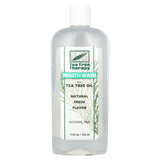 Tea Tree Therapy bain de bouche sans alcool, flacon pratique pour usage quotidien et haleine fraîche.