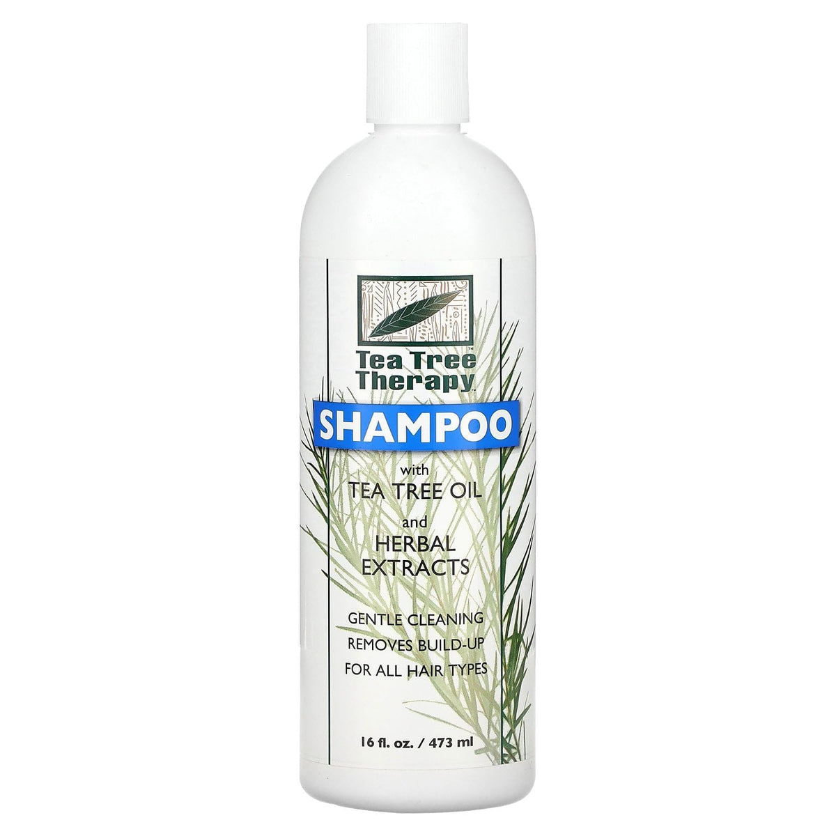 Flacon du shampoing Tea Tree Therapy, nettoie en douceur et hydrate le cuir chevelu.