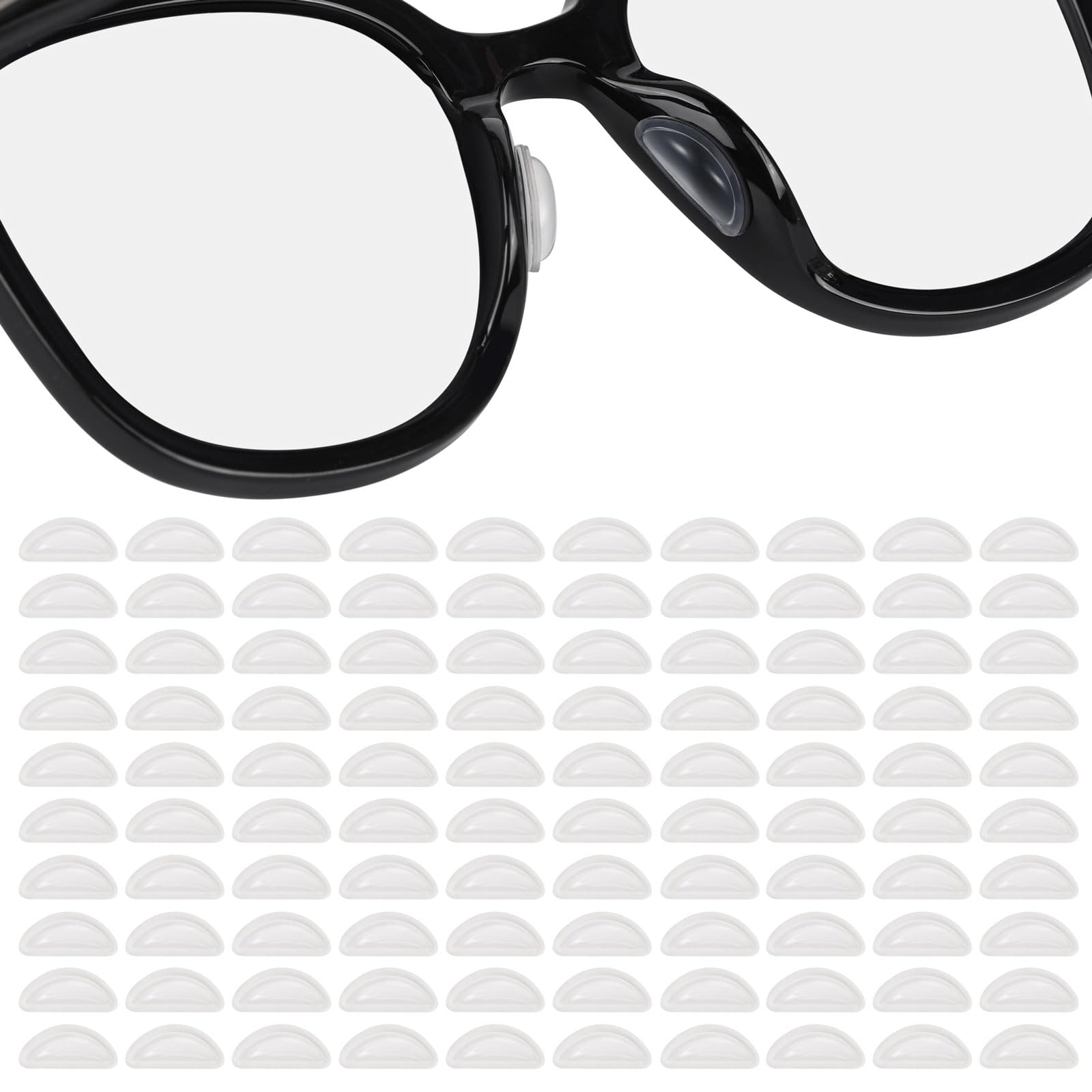 Tecbeauty emballage contenant 50 paires de coussinets nasaux en silicone anti-dérapants pour lunettes