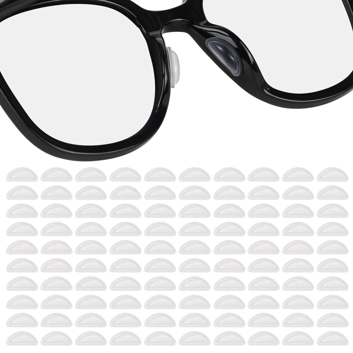 Tecbeauty emballage contenant 50 paires de coussinets nasaux en silicone anti-dérapants pour lunettes