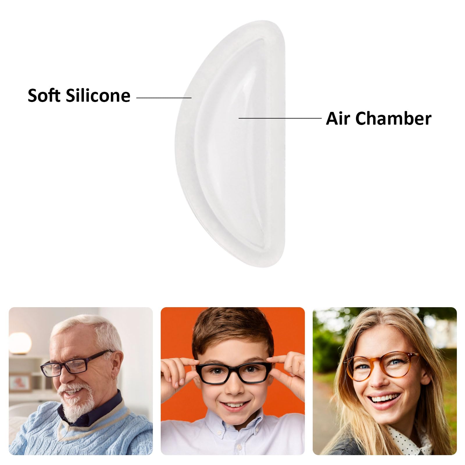 Coussinet nasal Tecbeauty transparent de 3 mm pour un ajustement discret
