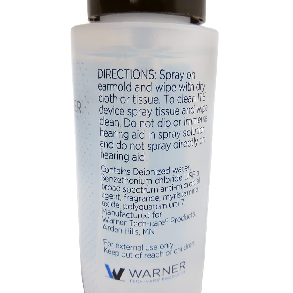 Tech-care flacon spray nettoyant embout auditif 2oz utile quotidien