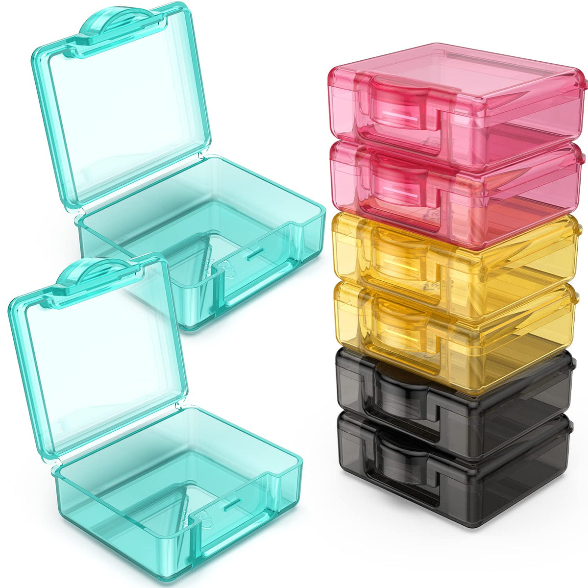 TecQach boîte pilules compacte avec ouverture poussoir, pratique en voyage.