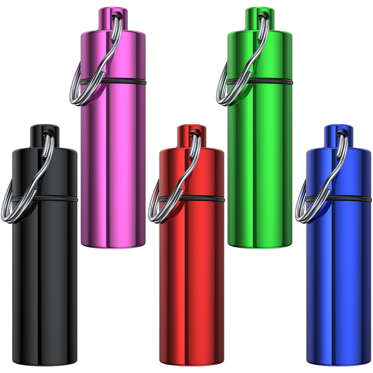 TecQach boite-pilules porte-clefs lot-de-5 – robuste et portable en déplacement.
