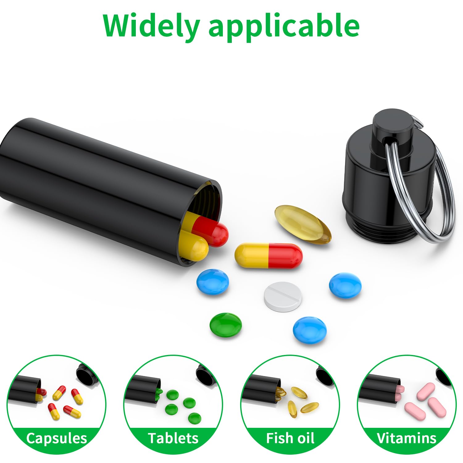 TecQach pochette-pilules compacte avec lanière et clef – pratique.