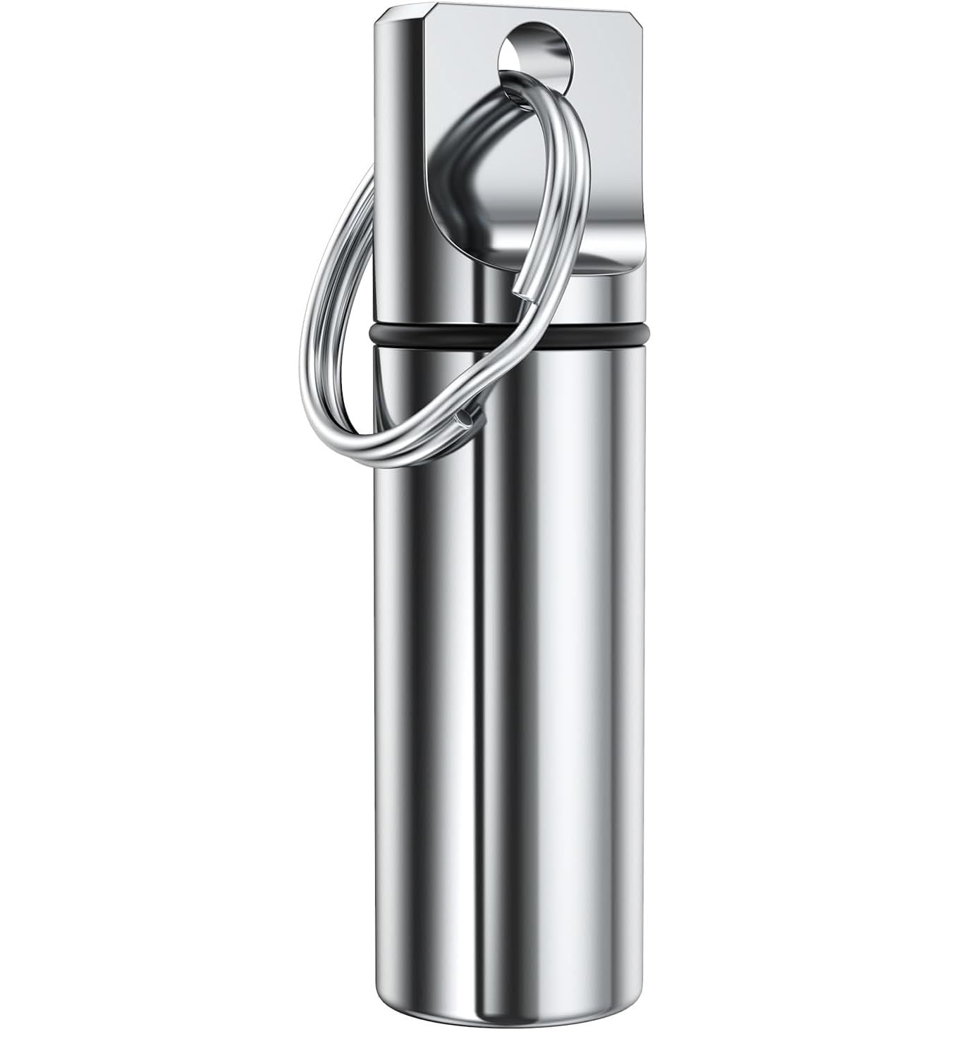 Porte-pilule TecQach avec anneau, compact et léger pour l'emporter partout.