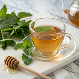 TeeLux thé vert décaféiné, infusion chaude prête en quelques minutes.
