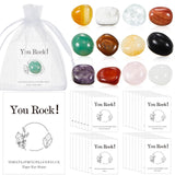 Teenyyou ensemble-pierres-cristal-12-types: pierres polies pour énergie quotidienne et cadeau motivationnel pour collègues.