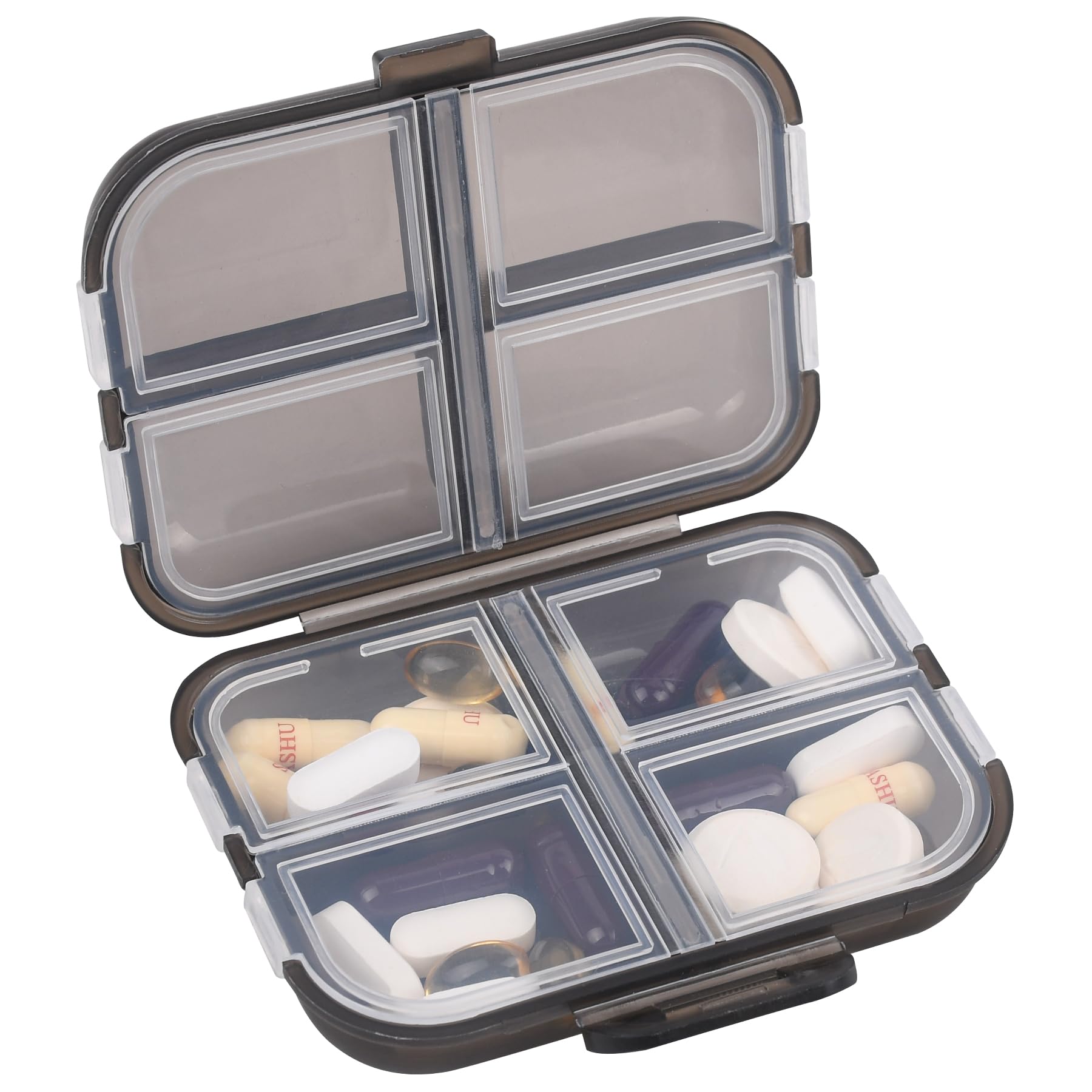 Teikou organisateur voyage pilules: 8 compartiments, rangement clair et pratique.