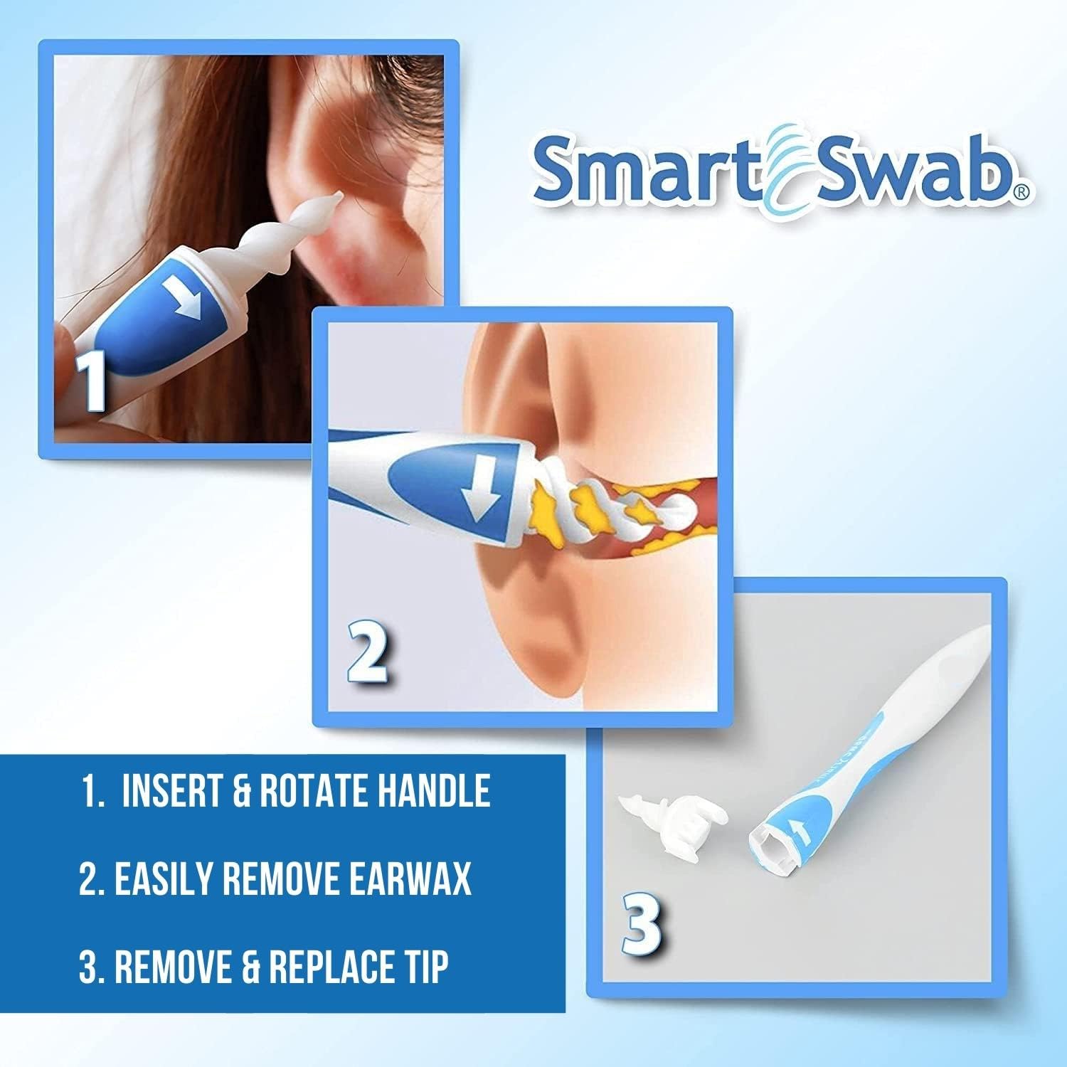 Smart Swab Tele Brands, embouts silicone 16 pour hygiène pratique.
