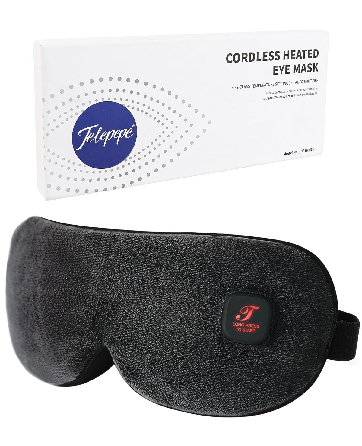 Telepepe masque-yeux-chaud-sans-fil bloque la lumière et apaise les yeux fatigués.