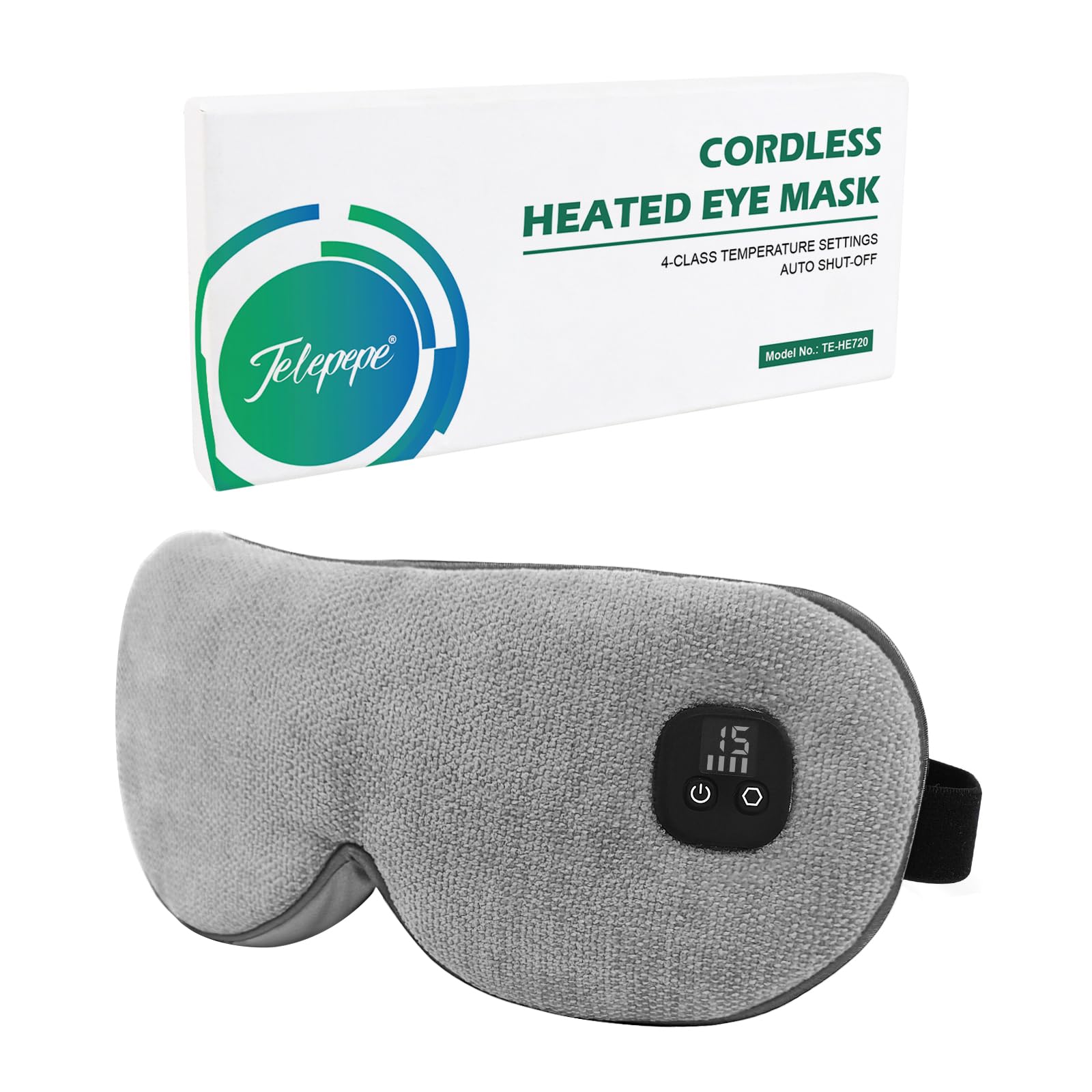 Masque Telepepe avec affichage numérique pour régler la chaleur et le temps.