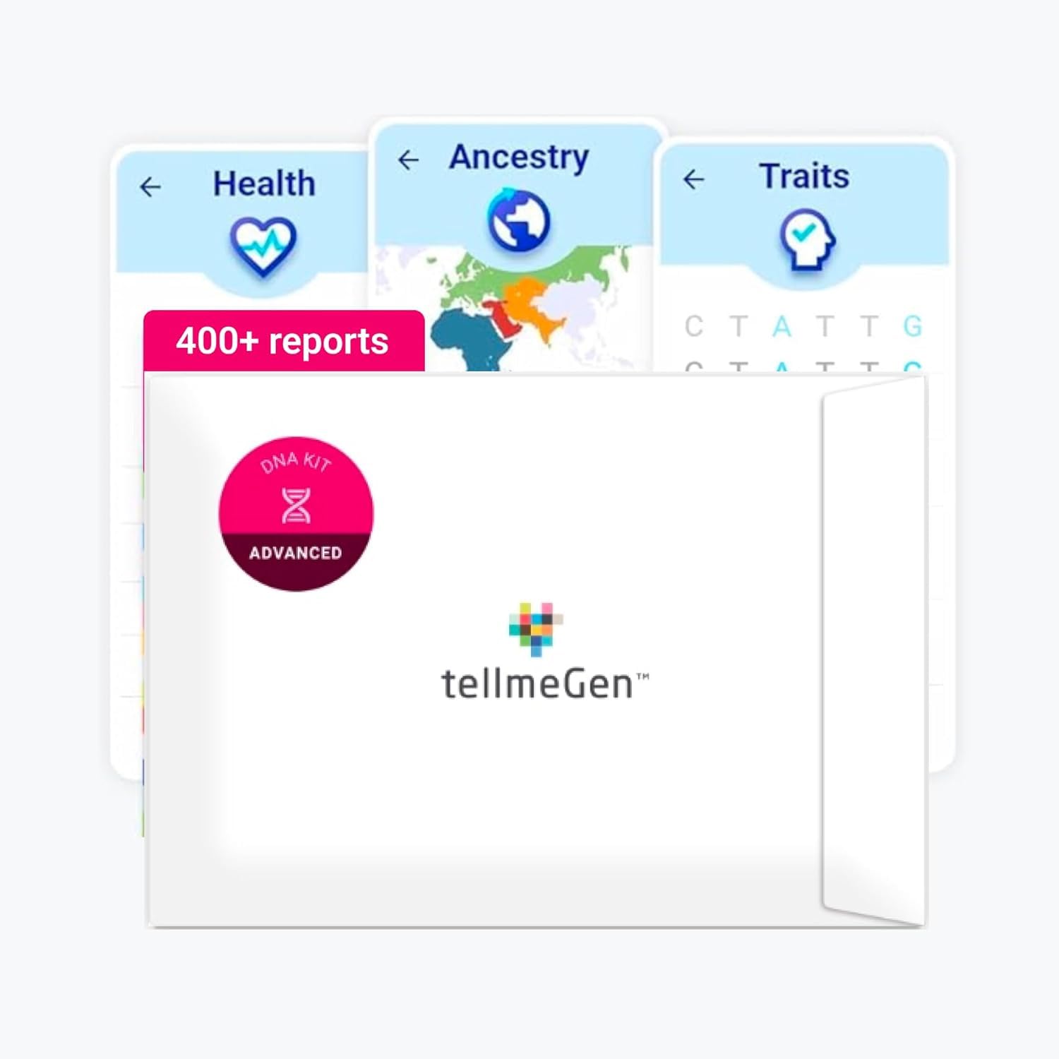 tellmeGen kit ADN avancé avec prélèvement salivaire pratique à domicile