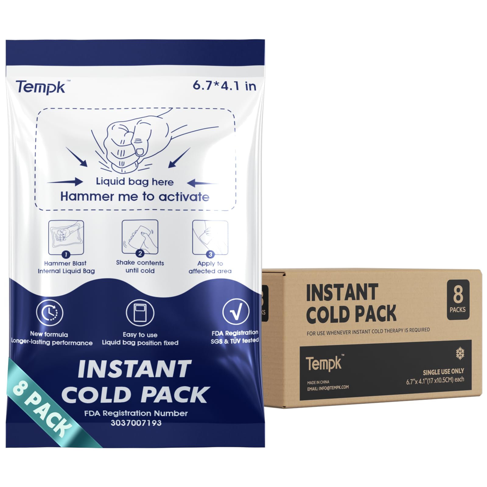 Tempk Big 8 Packs: emballage prêt à l’emploi pour premiers secours.