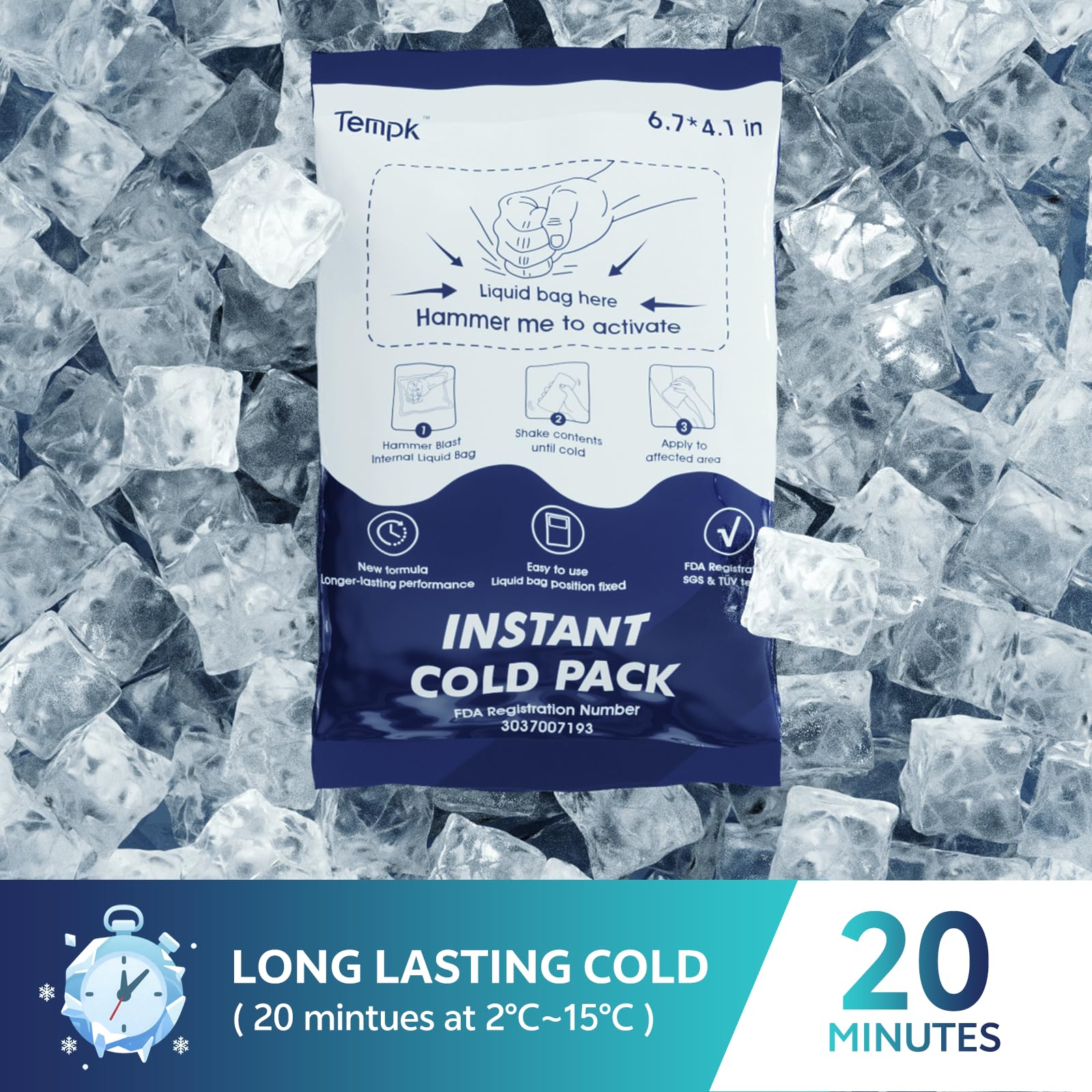 Tempk pack froid instantané – appliquer sur une blessure pour soulager.