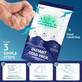 Tempk pack froid instantané – dimensions adaptées pour diverses zones corporelles.