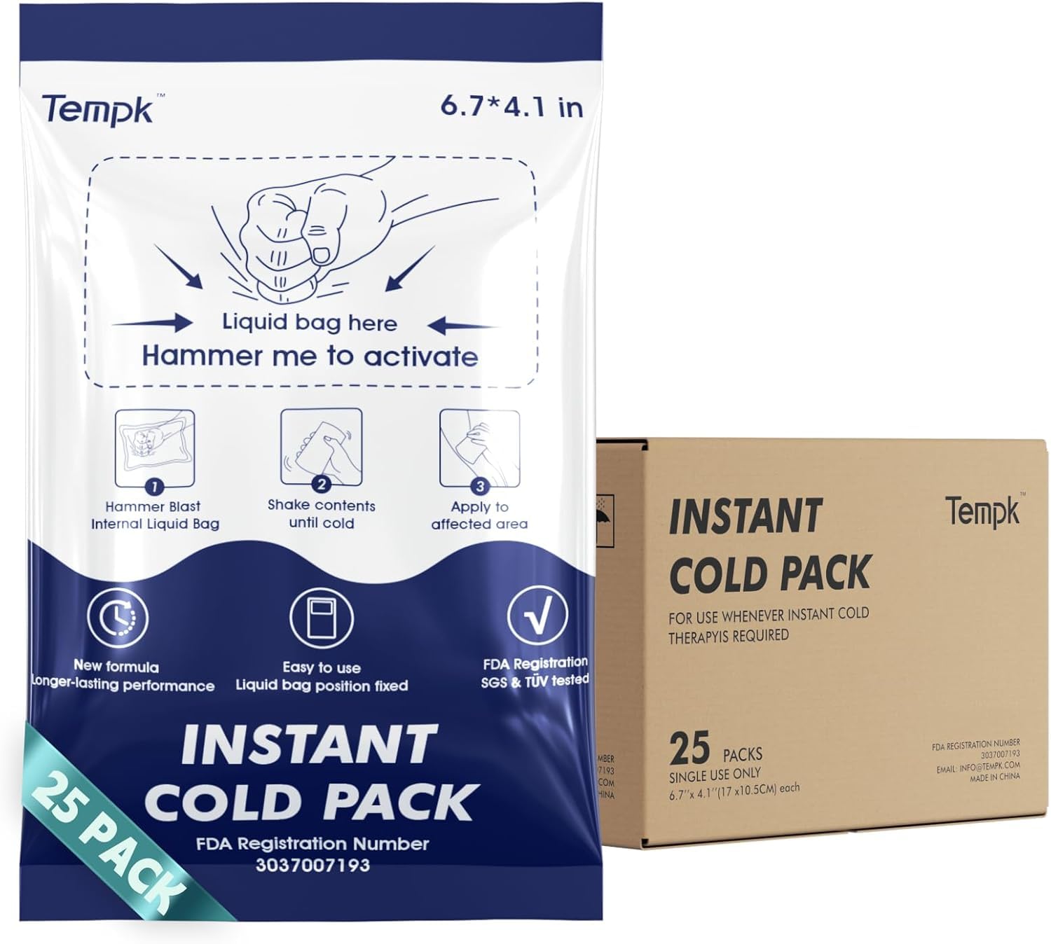 Tempk pack froid instantané – emballage prêt à l’emploi pour premiers soins.