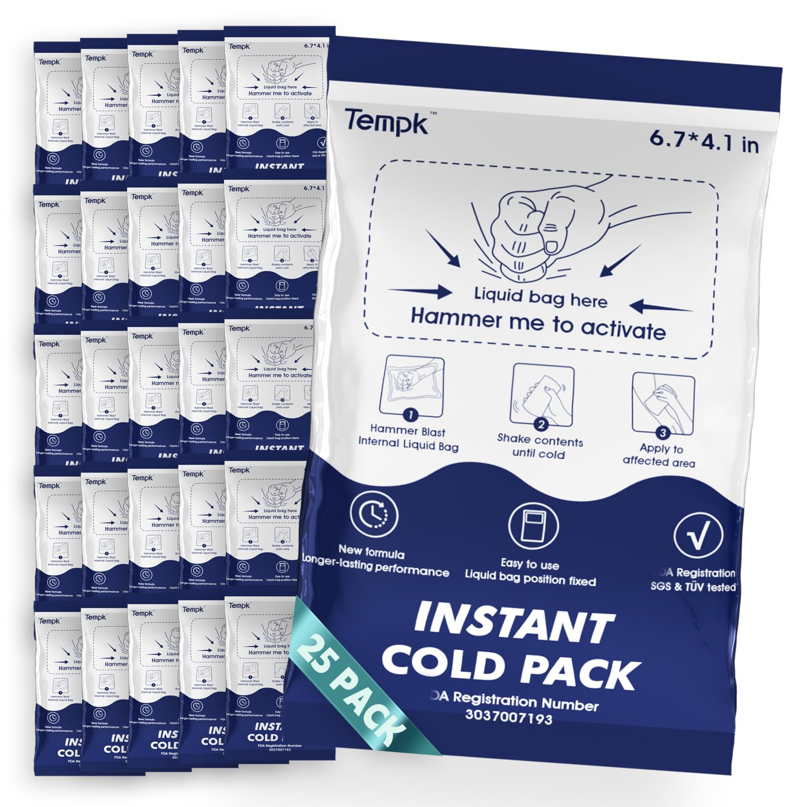 Tempk pack glace sport format pratique pour blessures mineures.