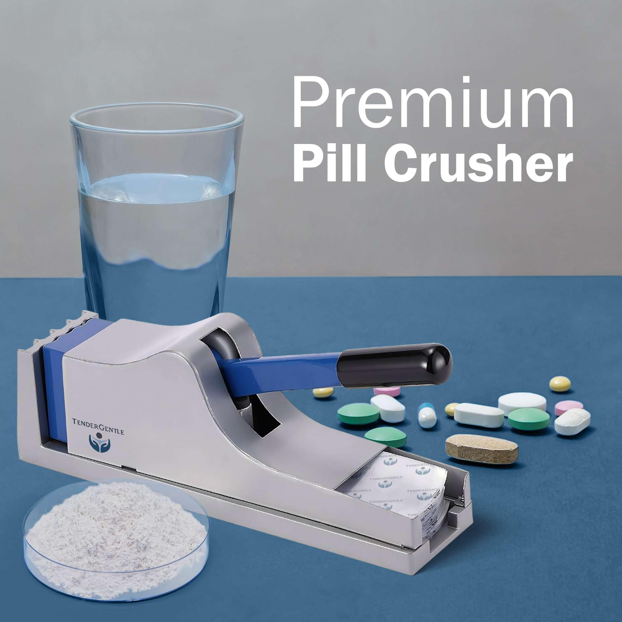 TenderGentle levier broyage pour obtenir une poudre fine, pour une administration facilitée.