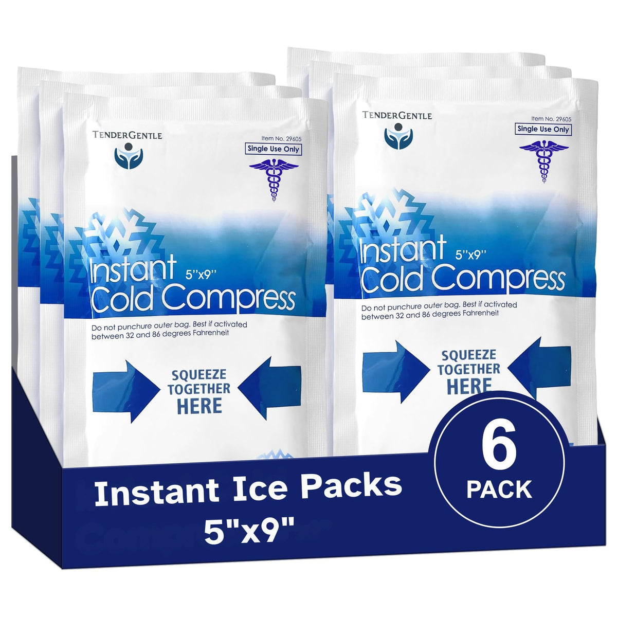 TenderGentle Pack Glace Instantanée, emballage visible prêt à l’emploi pour l’inconfort.