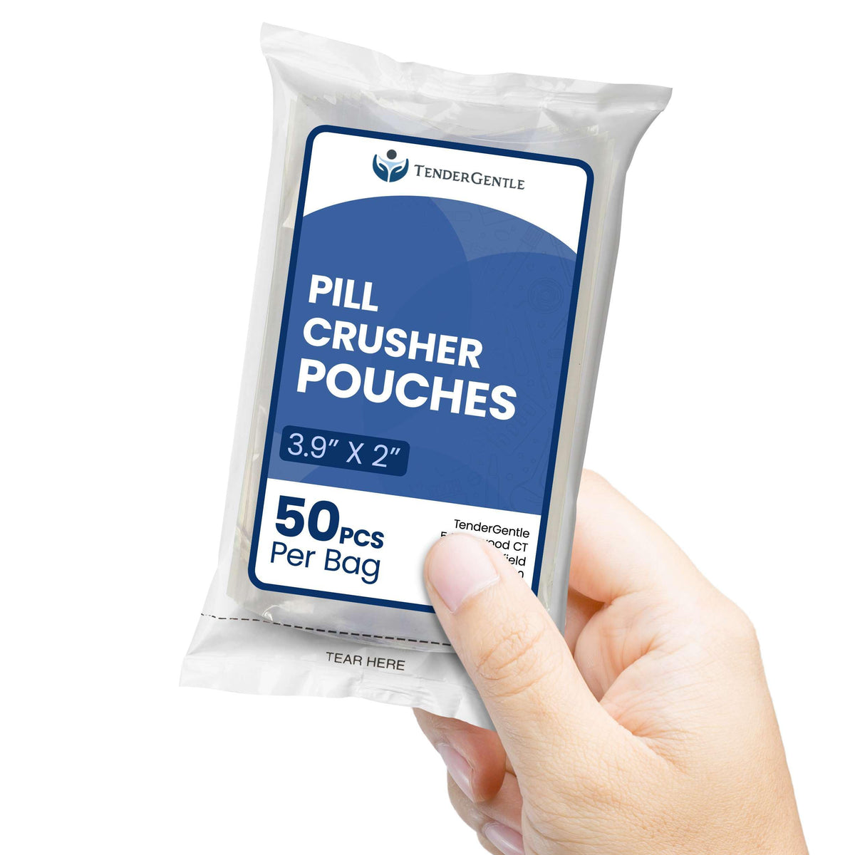 TenderGentle sachet-triturateur-comprimes maintient les pilules en place pendant le broyage.