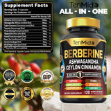 Tenmido Berberine avec Ashwagandha, capsules faciles à prendre