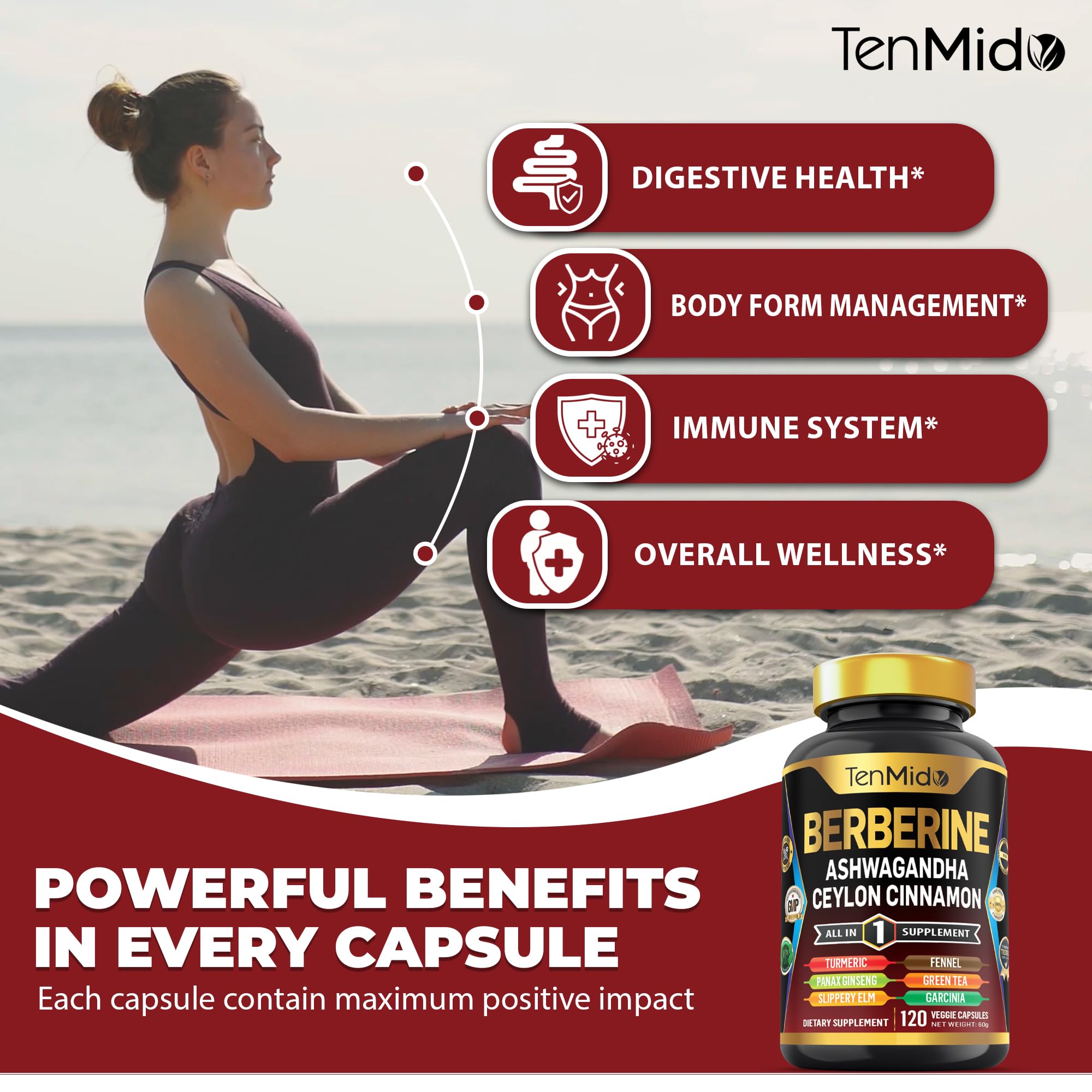 Tenmido Curcuma avec Poivre noir, meilleure absorption des ingrédients