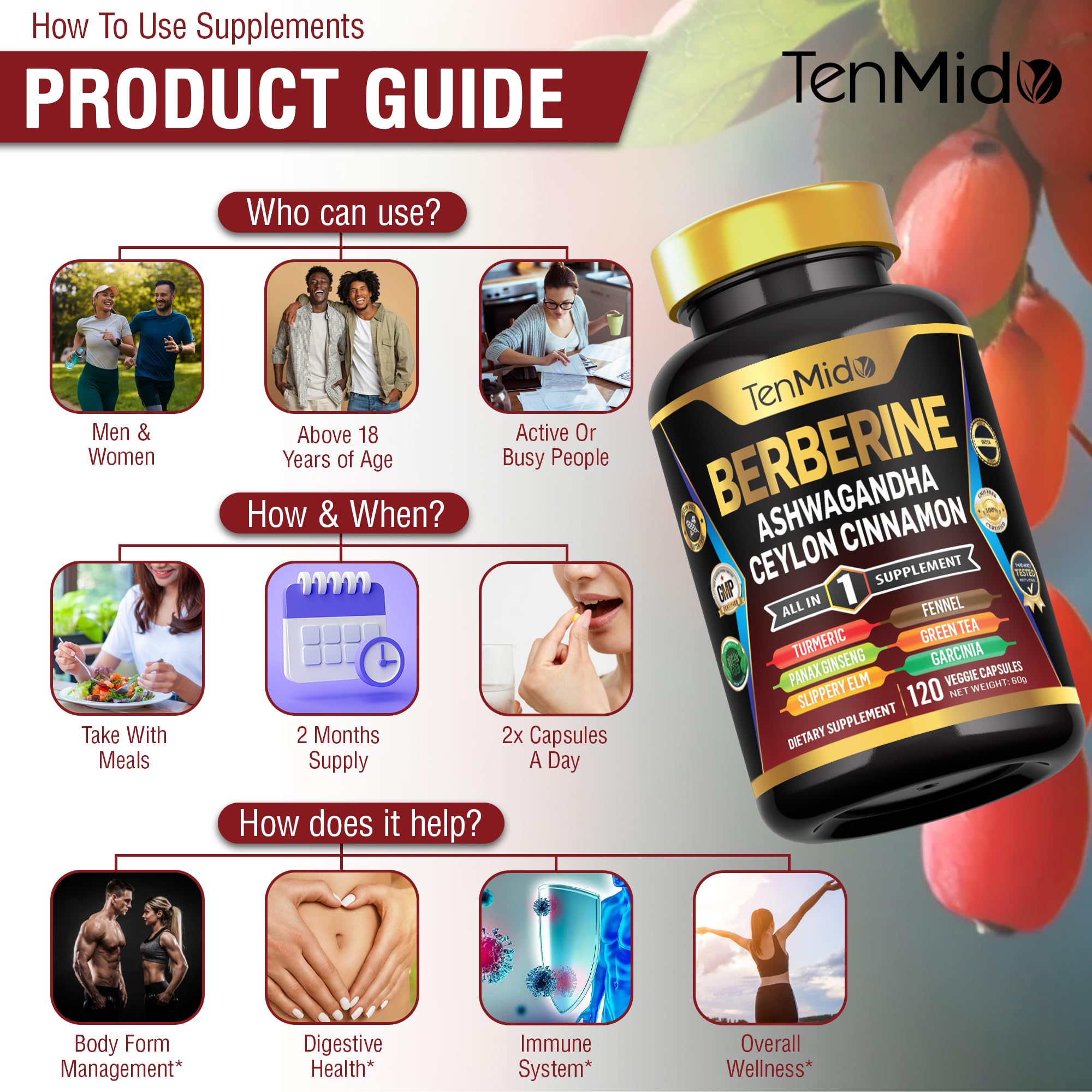 Tenmido Orme glissant, capsules pour l'équilibre digestif