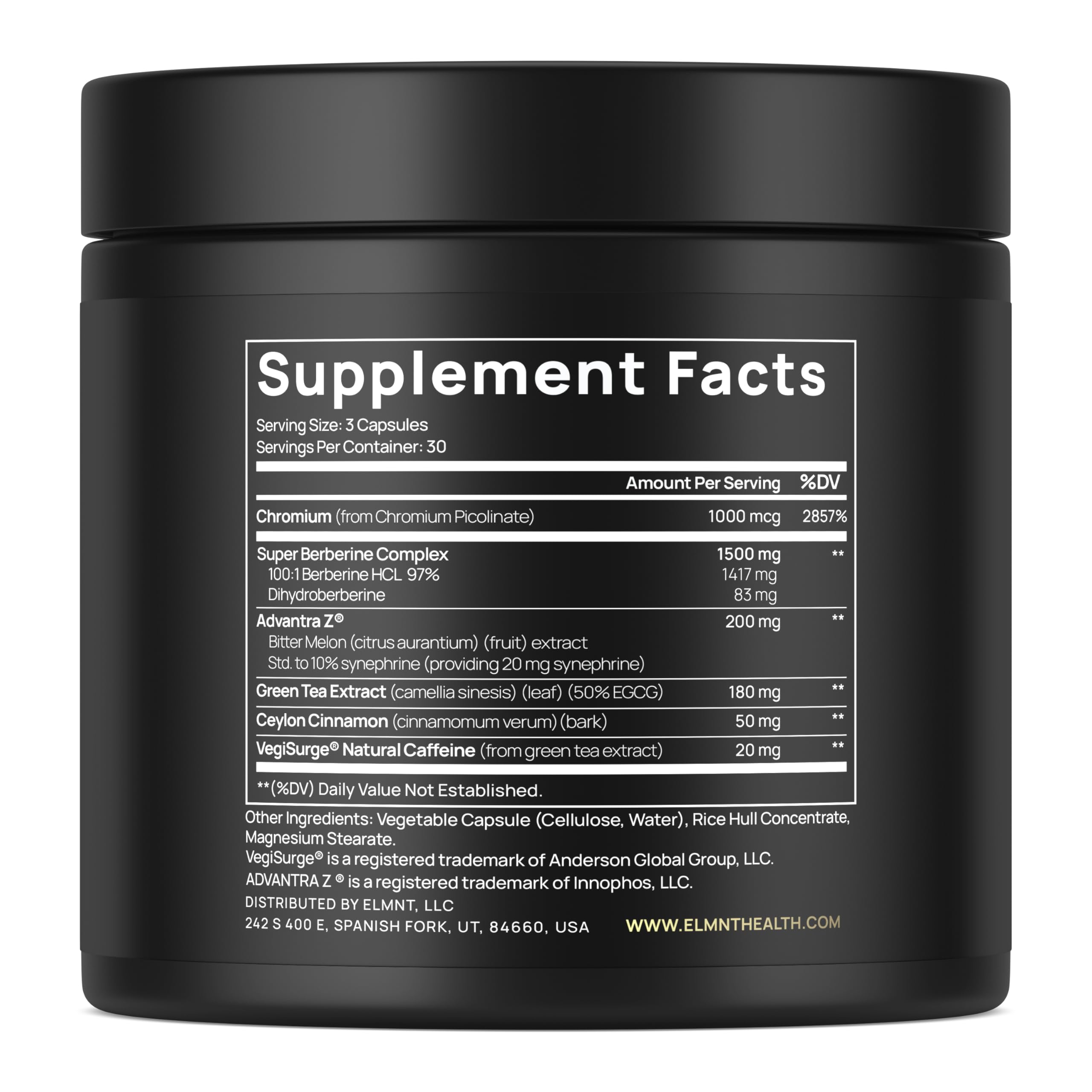 Terra Elmnt Berberine 141500mg – Capsules: satiété durable et facilité d'ingestion