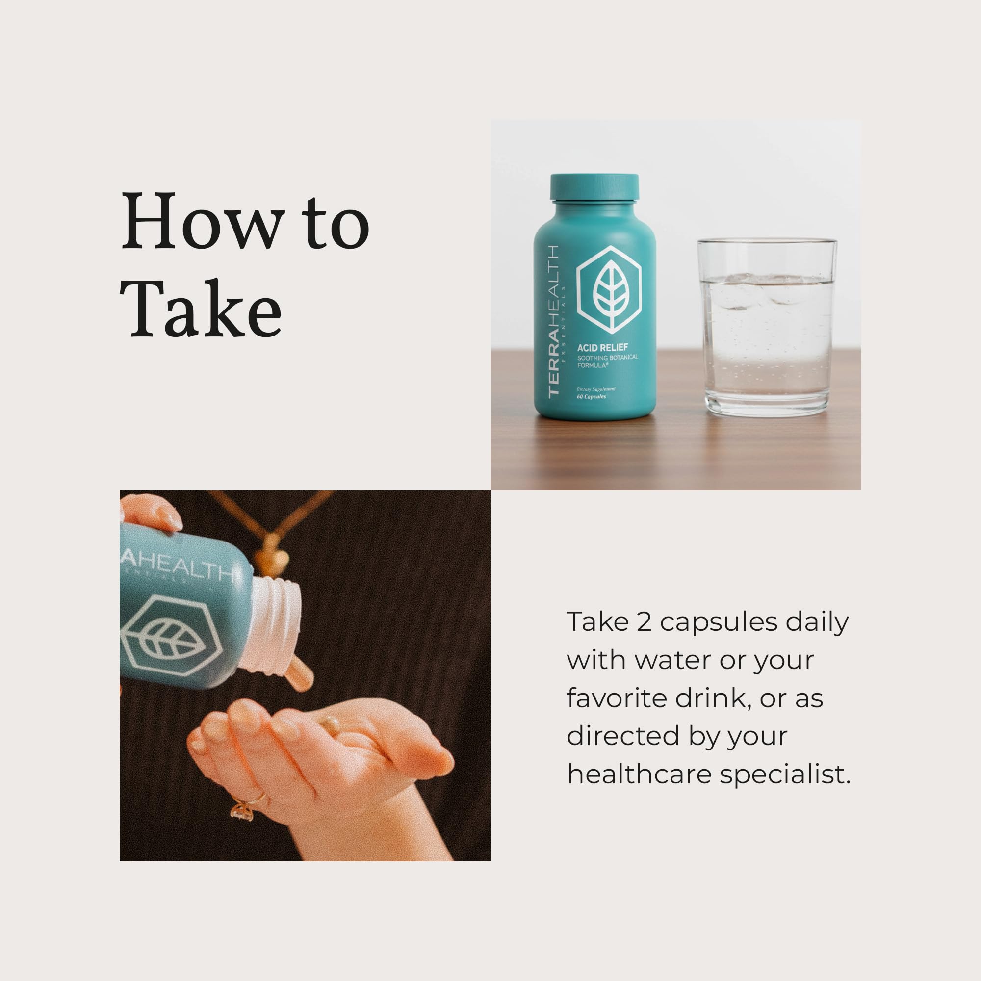 Terra Health Acid Relief: dosage quotidien recommandé pour une utilisation pratique.