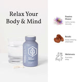 Gélules Terra Health Essentials Fast Asleep près d un verre, usage pratique avant le coucher