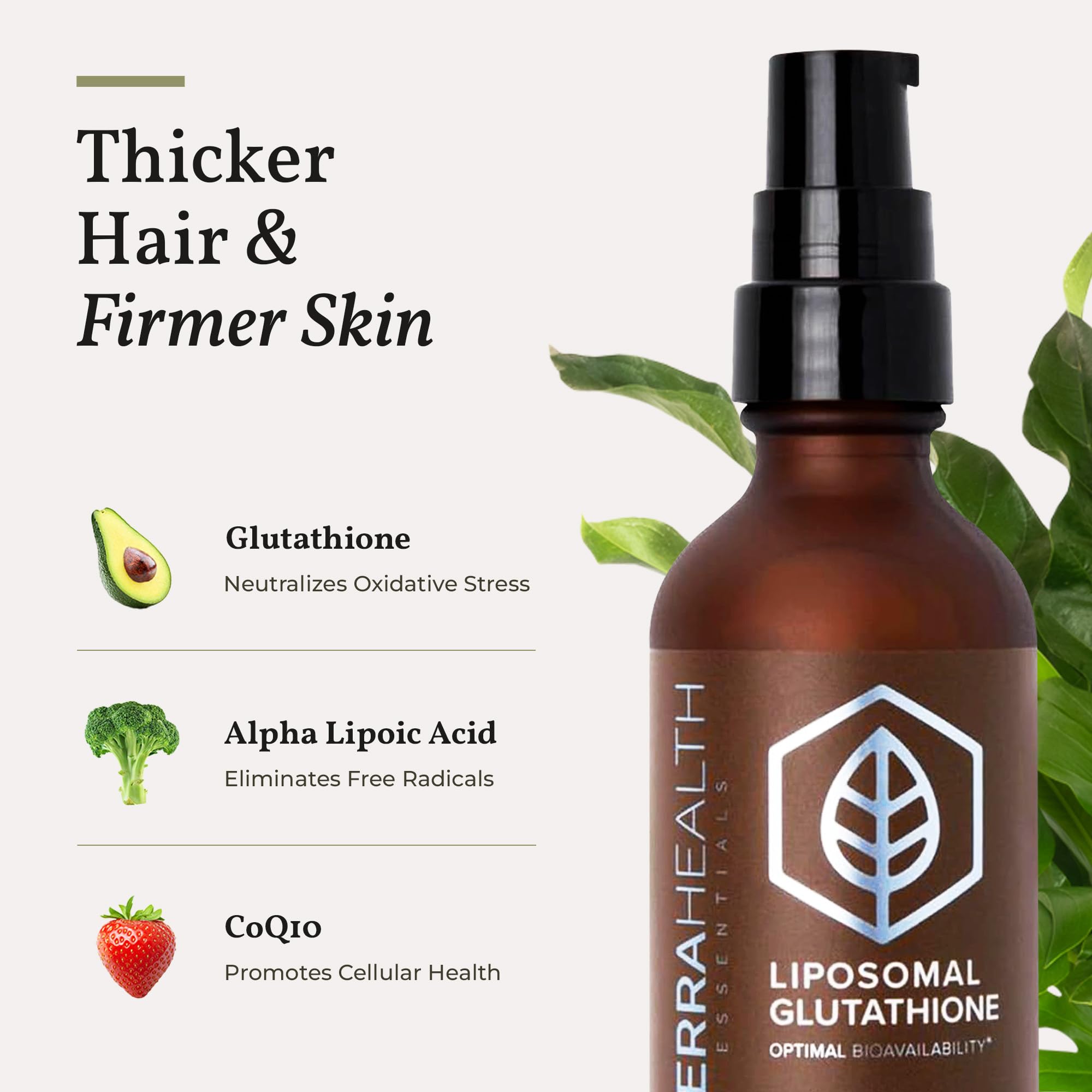 Terra Health Essentials glutathion liposomial acide-alpha-lipoique: antioxydants et énergie cellulaire.
