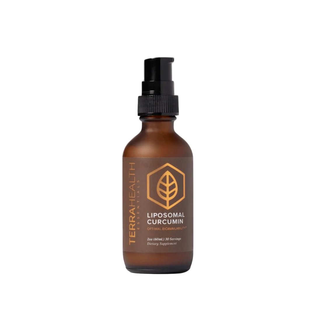 Terra Health Essentials Curcumine Liposomale bouteille élégante pour une utilisation pratique