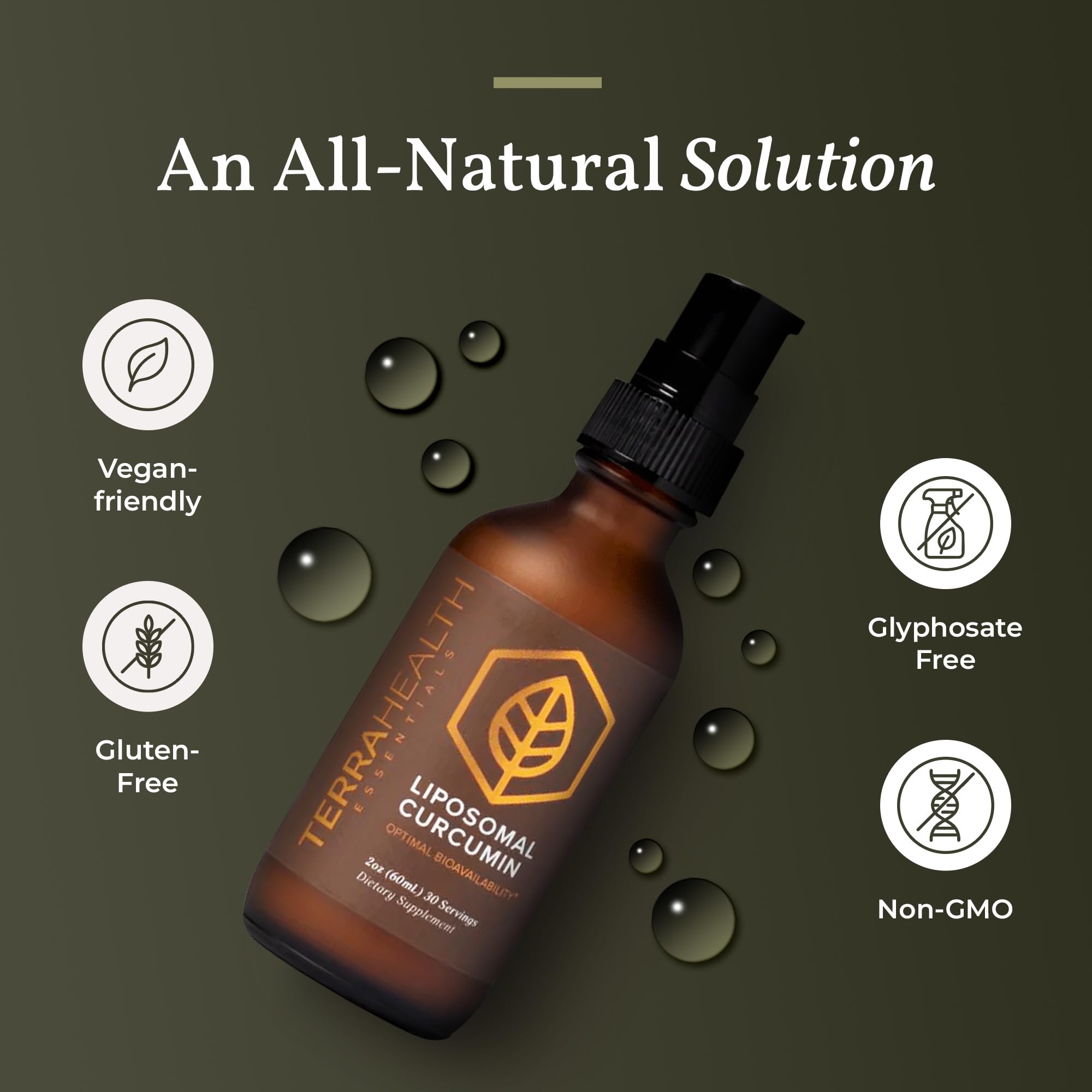 Terra Health Essentials Curcumine Liposomale option végan sans gluten pour routine sûre