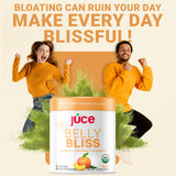Ingrédients biologiques de Júce Belly Bliss pour une nutrition végétale.