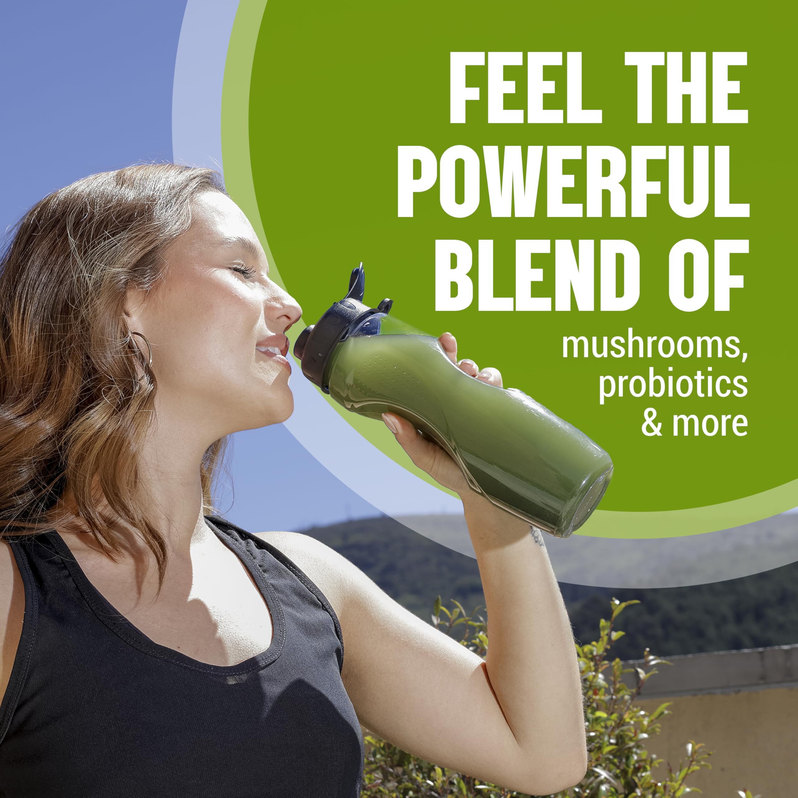 Terra Kai Organics JuCE Green Superfood Champignons biologiques, nutriments et phytonutriments pour le bien-être général.