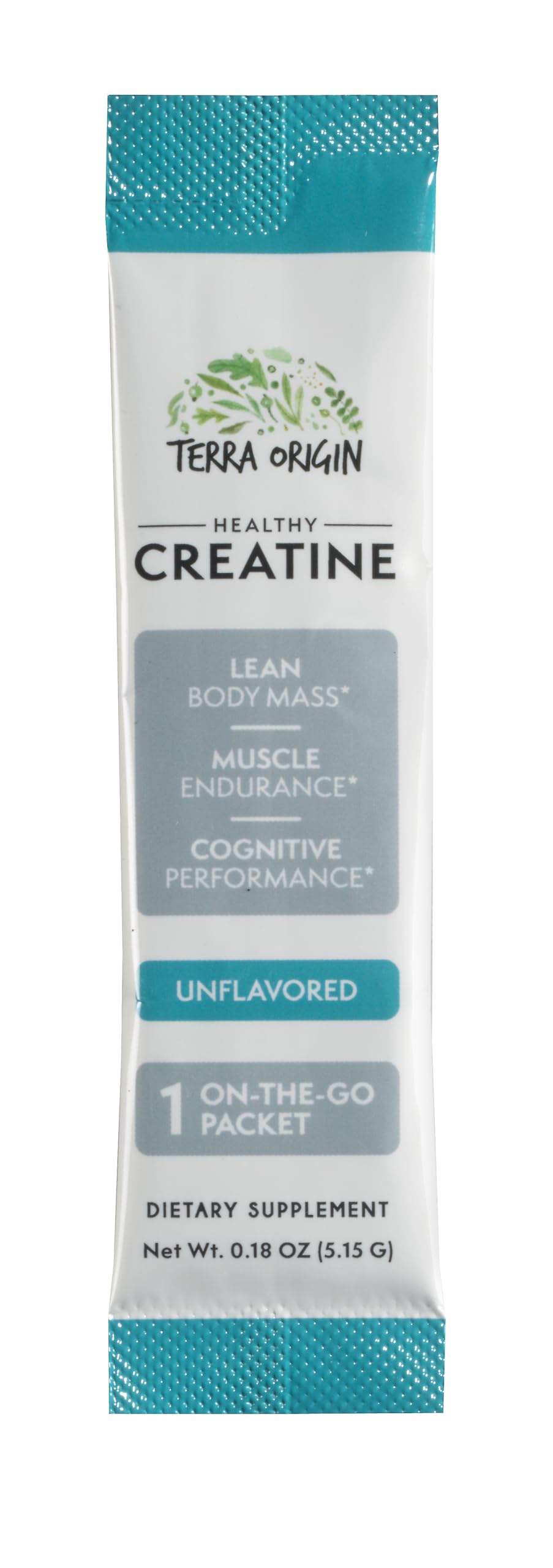 Emballage Terra Origin Creatine micronisée, design clair et pratique pour l’étui.