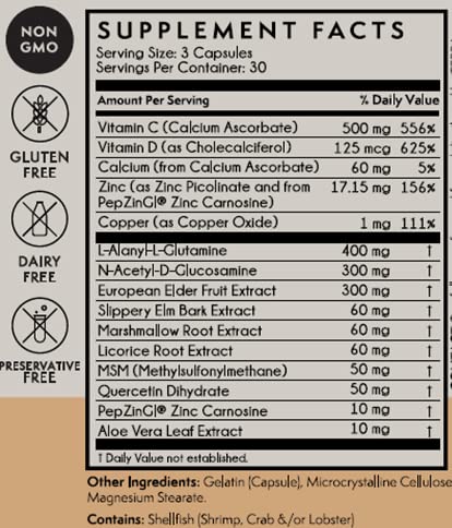 PepZinGI Zinc-Carnosine présent pour la muqueuse digestive