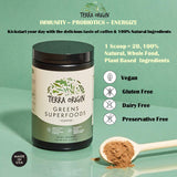 TERRA ORIGIN Greens Blend préparation rapide dans une boisson chaude.