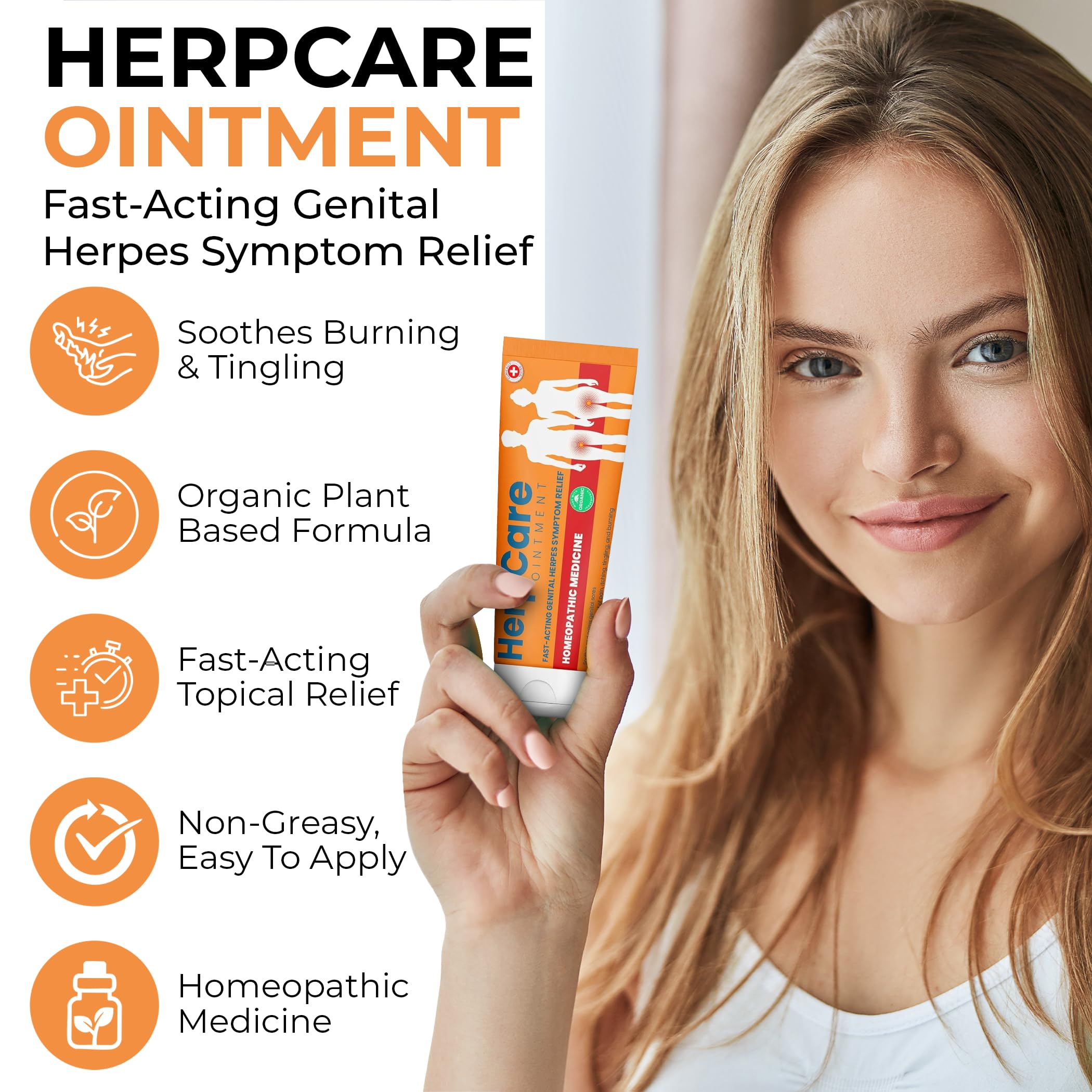 Terramed Herpcare Ointment – texture crème facile à étaler sur peau sensible.