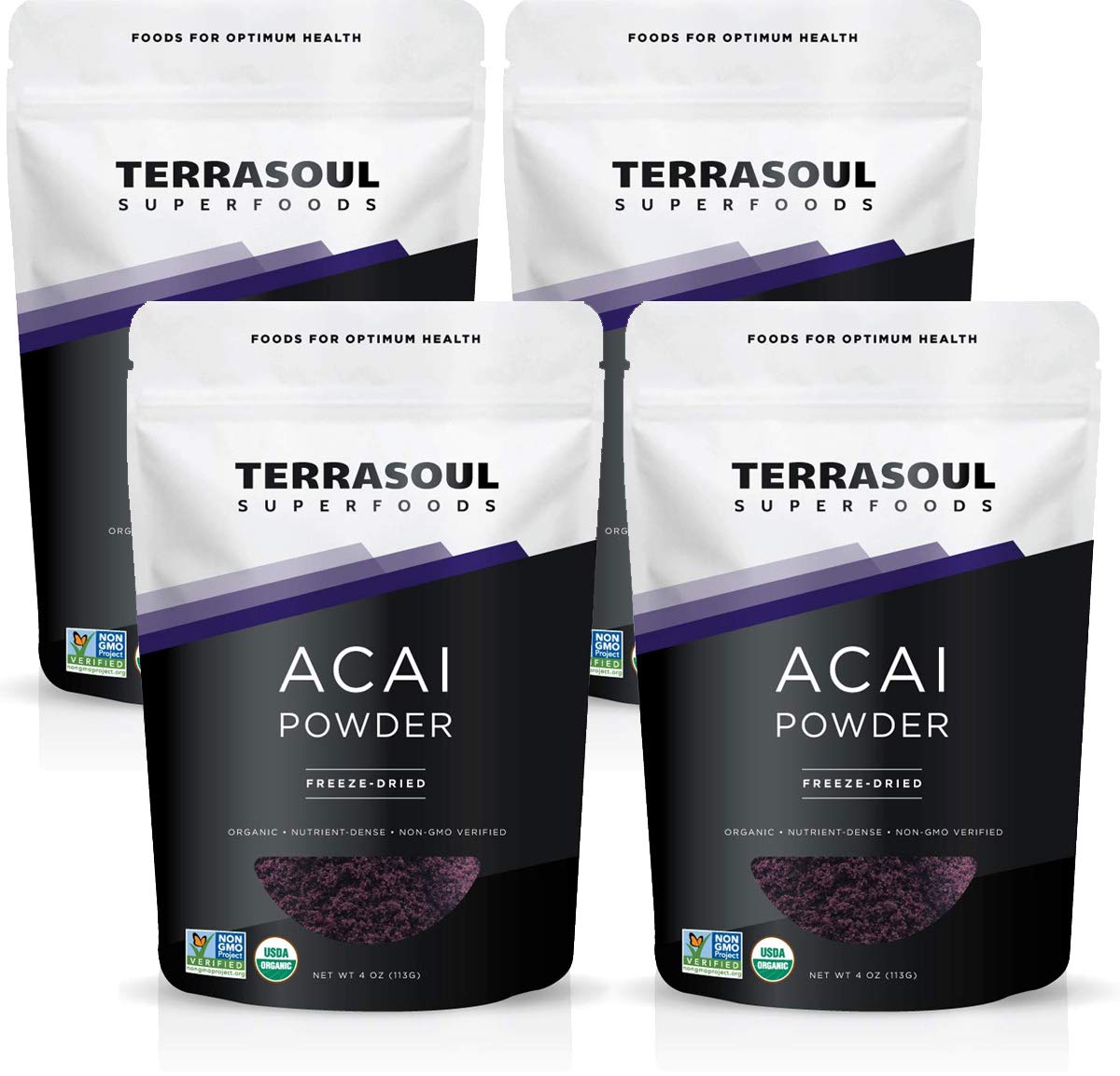 Terrasoul acai poudre dans emballage, lyophilisée pour une fraîcheur durable et prête à mélanger