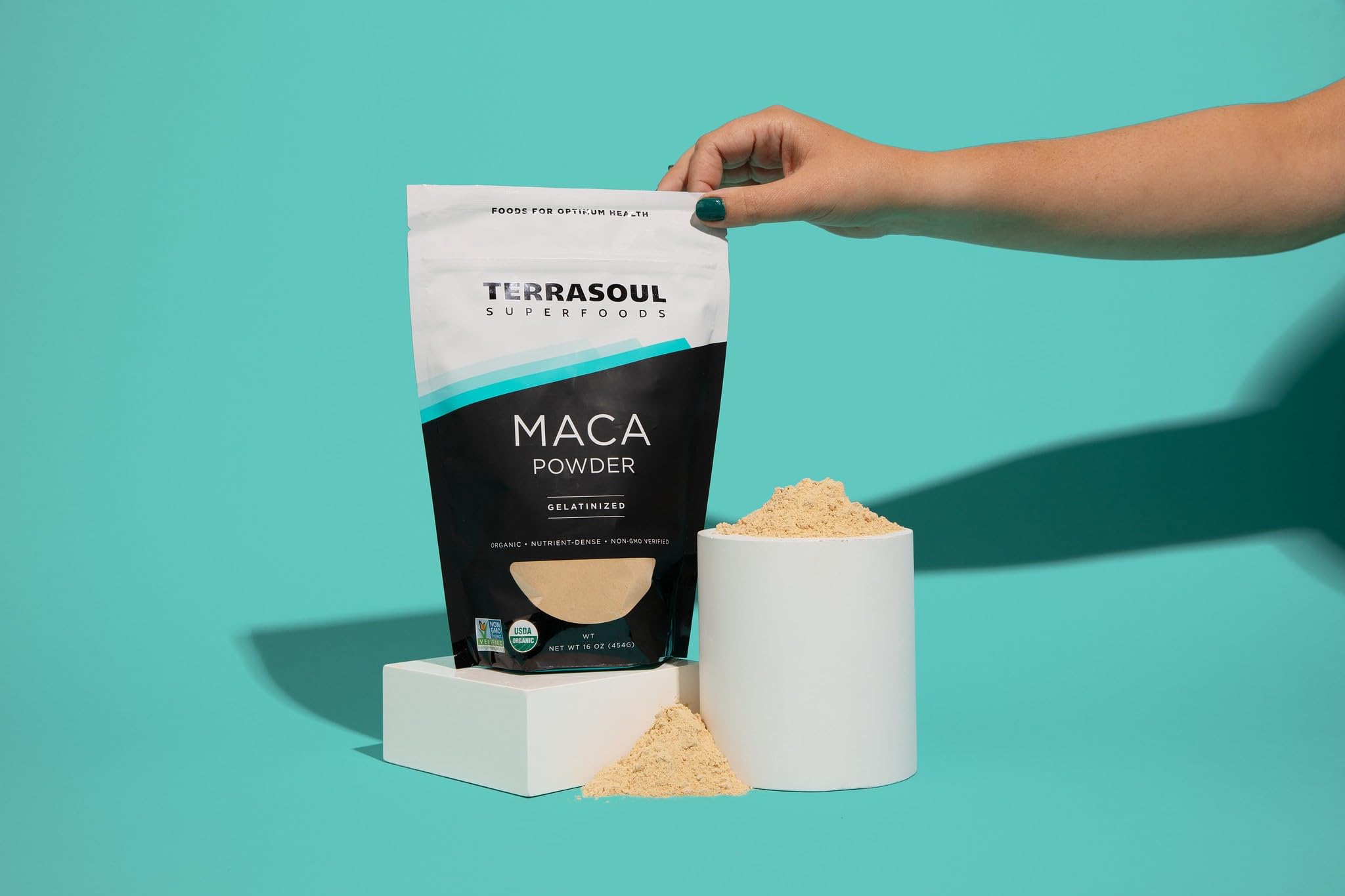 Terrasoul Maca Poudre Gelatinisee, préparation rapide pour le petit-déjeuner sain