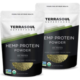 Terrasoul protéine de chanvre biologique emballage, poudre protéinée pratique pour recettes.