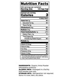Terrasoul Superfoods Amla en poudre sur étiquette, biologique et sans OGM, qualité fiable.