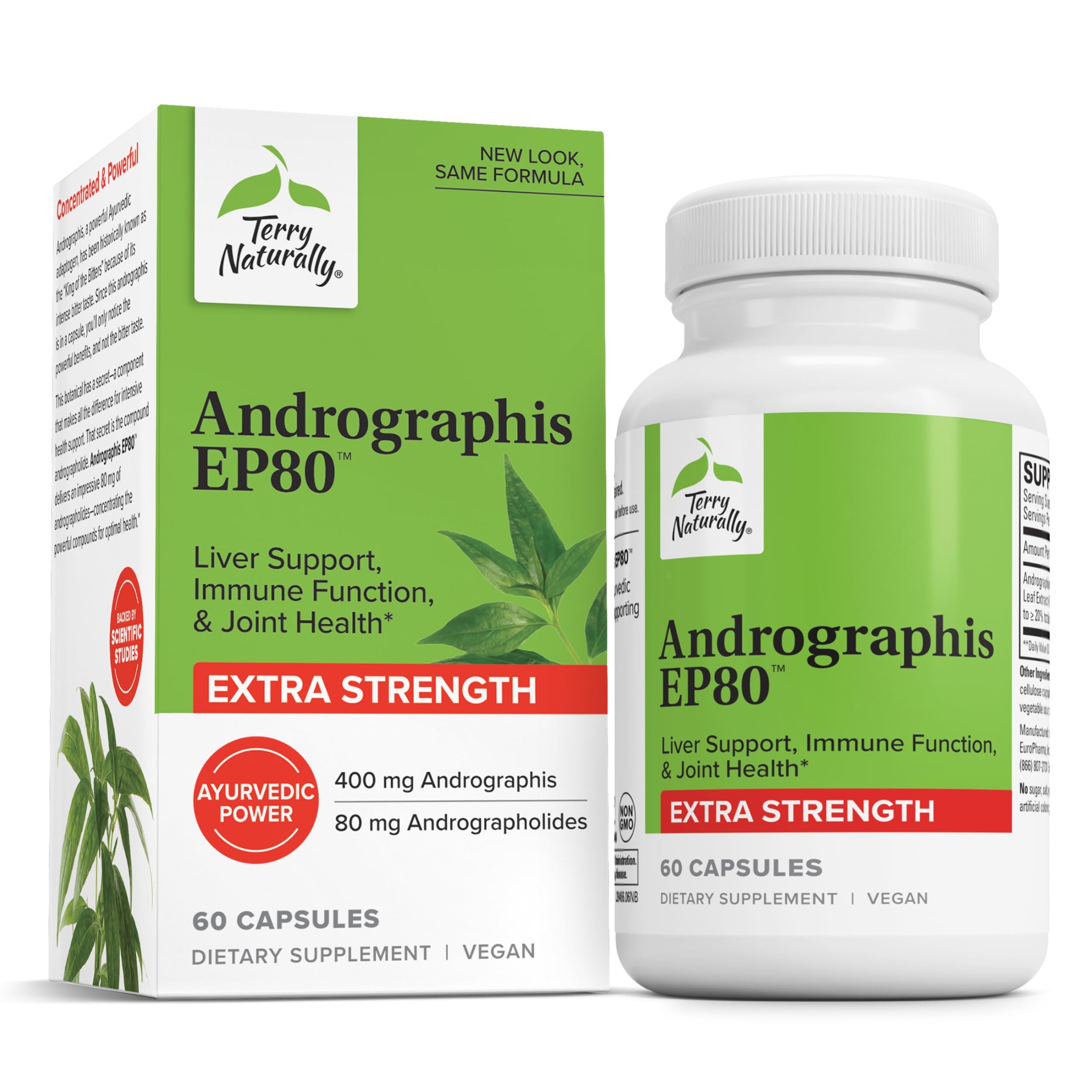 Terry Naturally Andrographis EP80 Bouteille - soutien hépatique et immunitaire