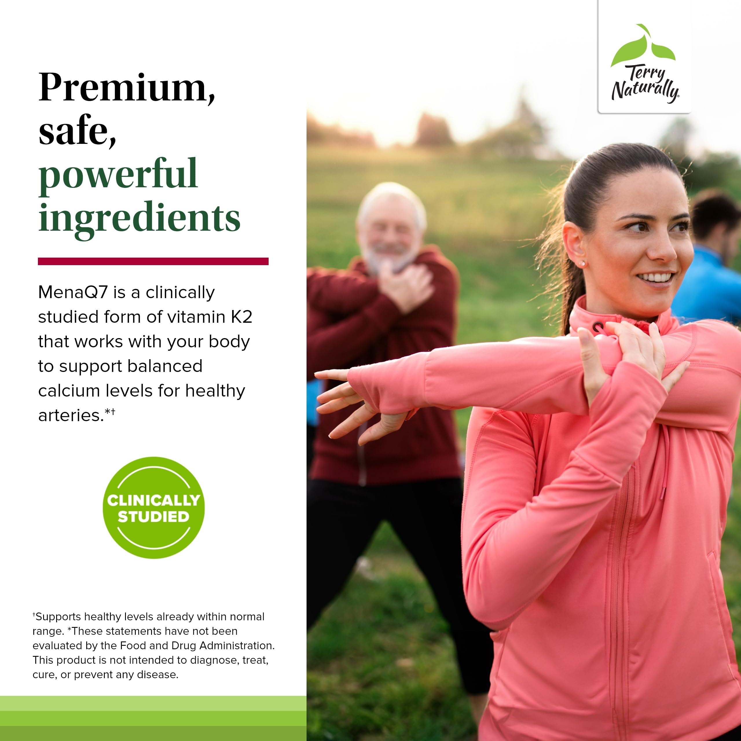 Terry Naturally Artery Strong: tableau d'ingrédients mis en valeur et clairs.